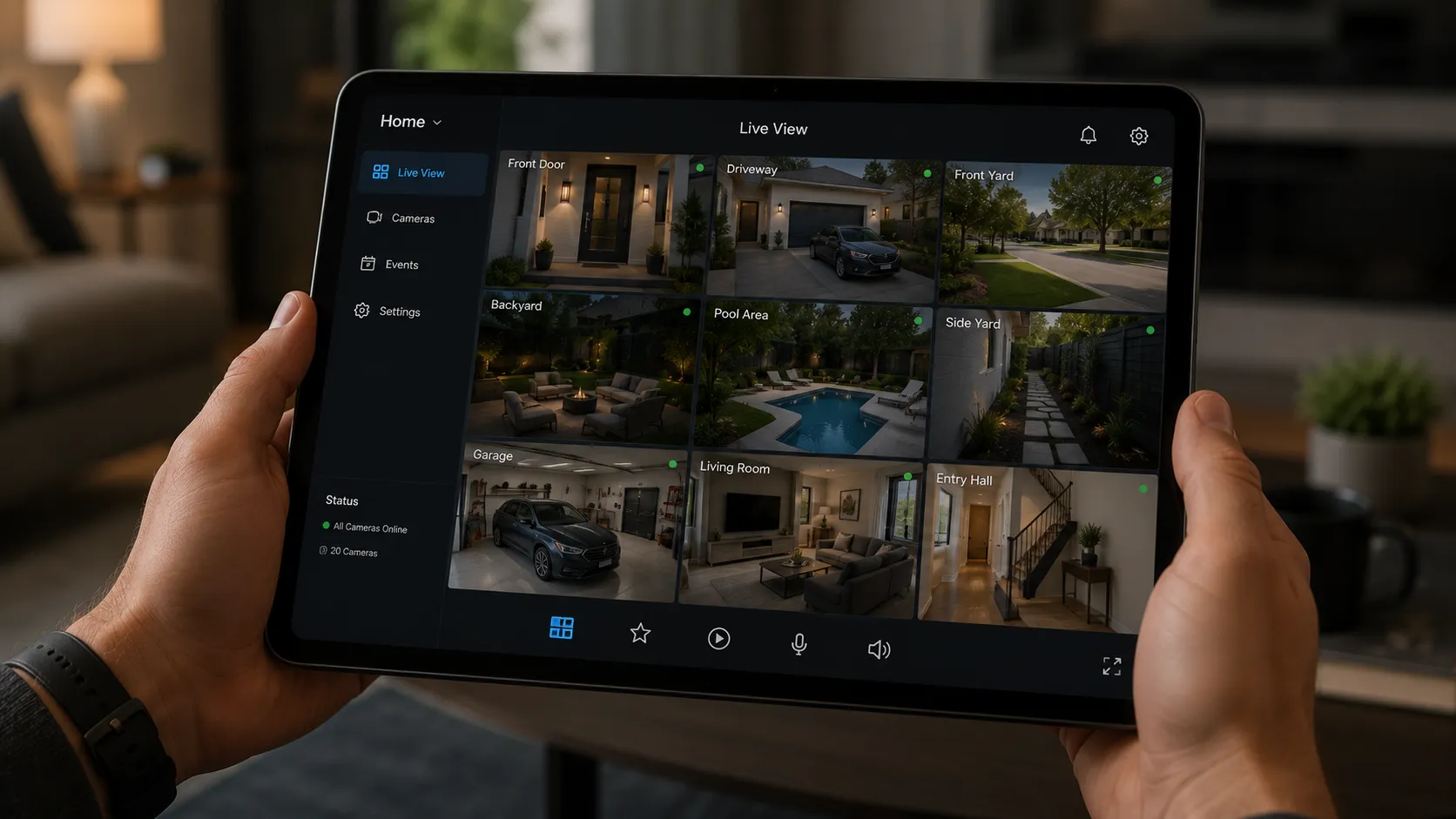 Useful camera coverage displayed on a device